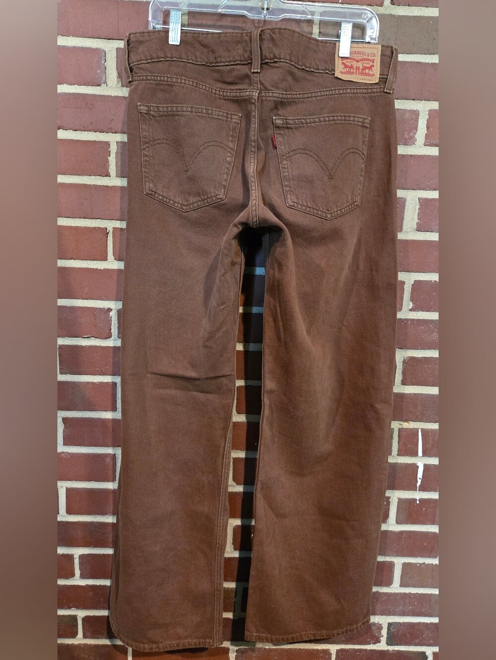 Levi's Superlow Wide Leg Jeans Brown Low Rise Size 30 Y2K Boho - Picture 4 of 5
